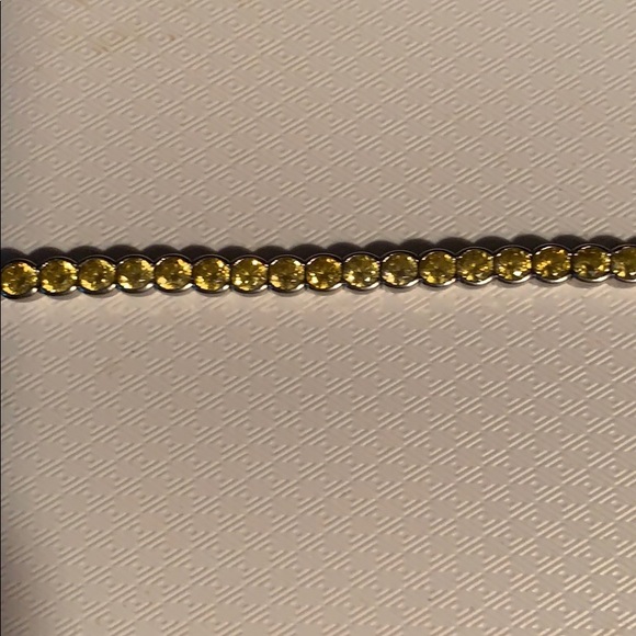 Yellow diamonique tennis bracelet - Picture 2 of 8
